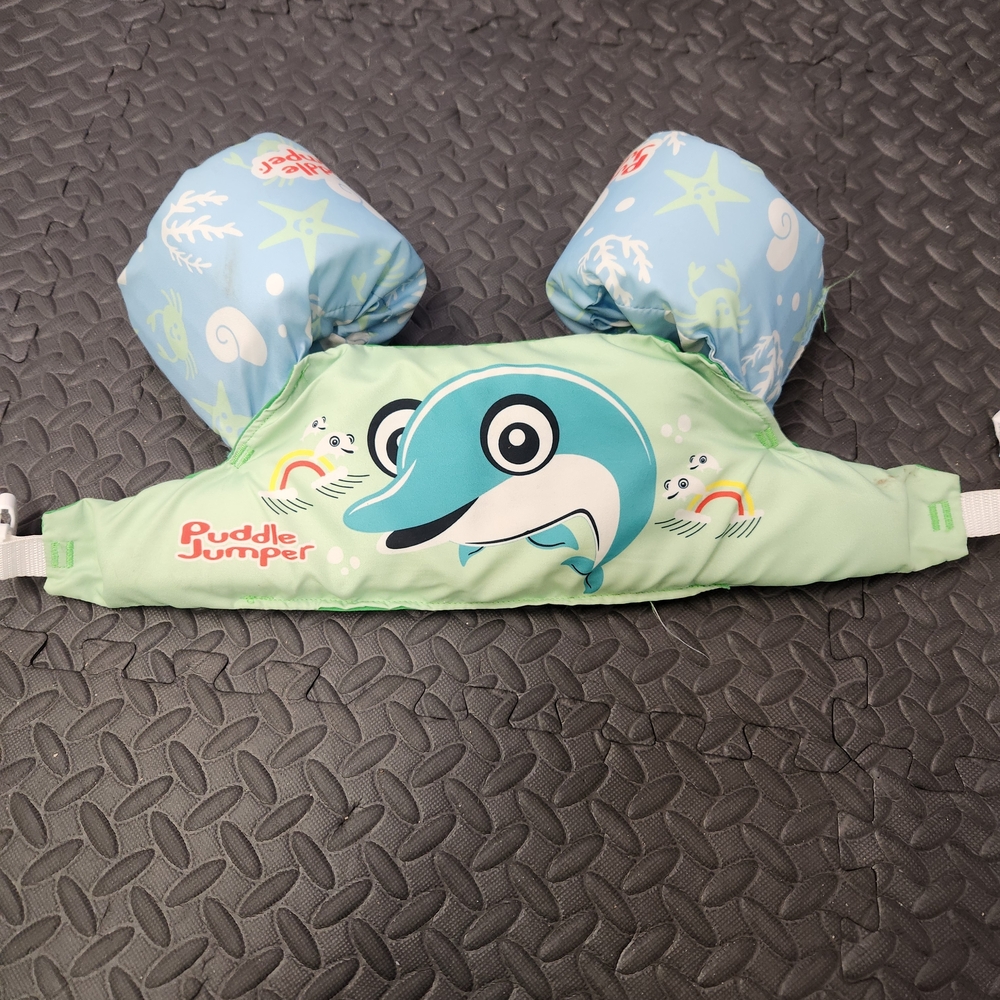 Kids Swim Puddle Jumper - Green and Blue - Picture 1 of 4